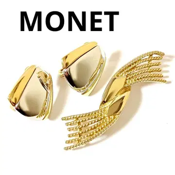 모네 귀찌 브로치 세트 MONET 골드 실버 빈티지