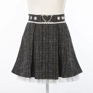 레이스 하트 비쥬 벨트 스커트