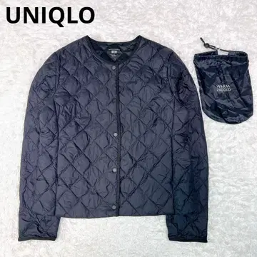 컨디션 최상 유니클로 퍼프 테크 퀼팅 자켓 웜 패디드 블랙 S