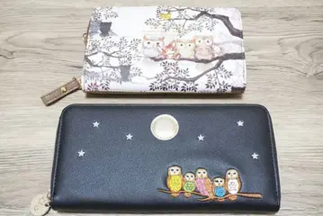 [미사용 새상품] 올빼미 디자인 지갑 화이트 블랙 2세트