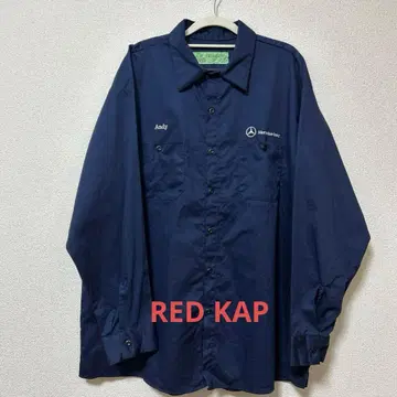 REDKAP 메르세데스-벤츠 워크 셔츠 네이비 그린 택 XXL
