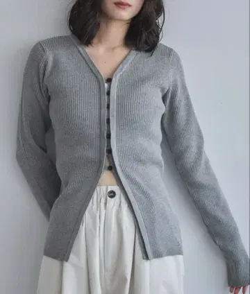 feepur 리브 니트 V 가디건