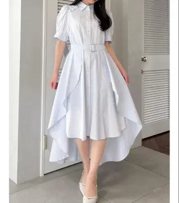 택 포함 새상품 [ POLO BCS 콜라보 ] 밑단 레이어드 셔츠 원피스