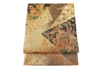 새상품급 후쿠로 오비 골드 박실 금실 봉황 학 당초꽃 4m35cm 포멀