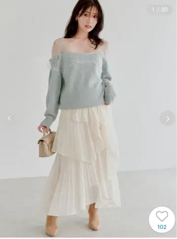 SNIDEL 스트레이트 플리츠 캉캉 스커트