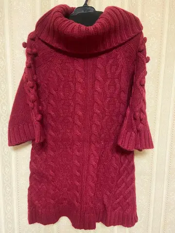 deicy 버건디 케이블 니트 미니 원피스 새상품급