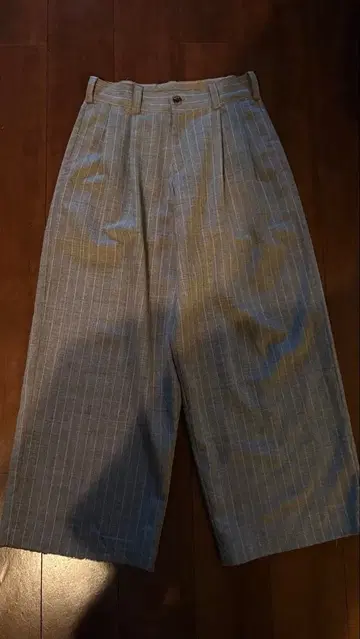 Y's 스트라이프 와이드 팬츠 그레이