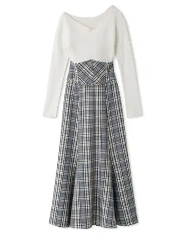 SNIDEL 하이웨스트 도킹 니트 원피스