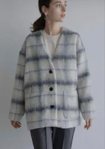 새상품급 OHGA 코디건 체크 무늬