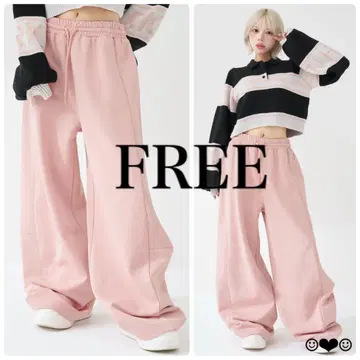 Darich 샤이니 배럴 스웨트 팬츠 핑크 FREE