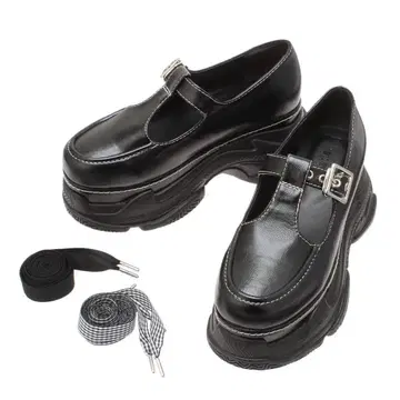 jouetie 통굽 로퍼 멜리 제인 레이스업 슈즈