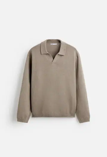 미사용 ZARA 니트 피케 셔츠 브라운