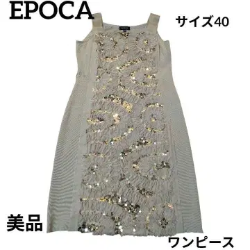 새상품급 EPOCA 프론트 스팽글 슬리브리스 타이트 원피스