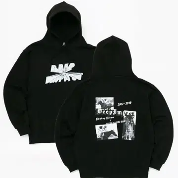 딥 임팩트 그래피컬 후드티 블랙 M