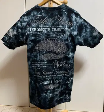 Norton 자수 블랙 타이 다이 T셔츠 XL
