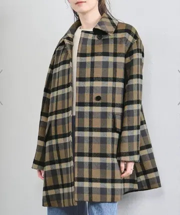 택 포함 새상품 스탠드 카라 미들 코트