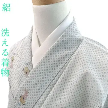 화 56 워셔블 기모노 코몬 단의 인 상인 화이트 화학 섬유 기장 162