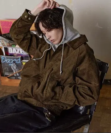 Bleme 리랙시 스탠드넥 코듀로이 블루종