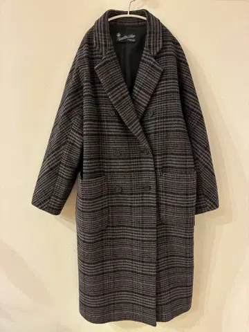 서니 라벨 체스터 코트 체크 테일러 코트