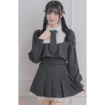 pium 하이웨스트 프릴 플리츠 미니 스커트