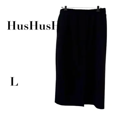 해시 아쉬 슬릿 디테일 타이트 스커트 블랙 L 심플 허리밴딩