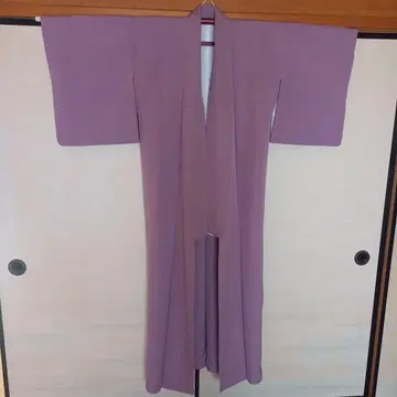 미사용 순수 실크 등나무색 크레이프 원단 무지 기모노