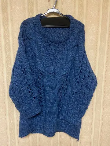 snidel 네이비 케이블 짜임 니트