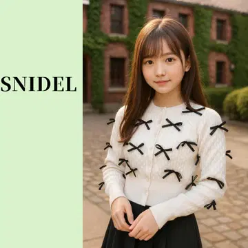 스나이델 SNIDEL 리본 모티브 가디건 화이트