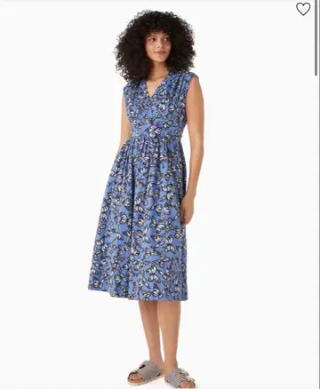 케이트 스페이드 버터플라이 로고 포플린 보우 드레스 0 원피스 롱 블루