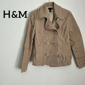 무료배송 H&M 베이지 더블 브레스트 스프링 코트 자켓