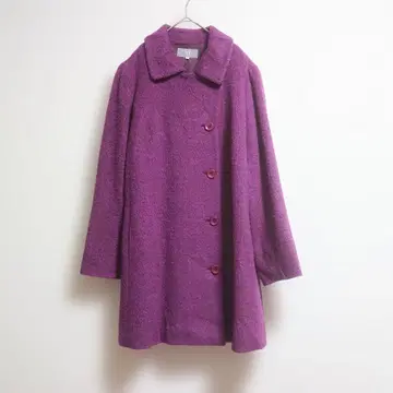 d 아덴다 빈티지풍 레트로 코트 알파카 혼방 퍼플 더블풍 보라색