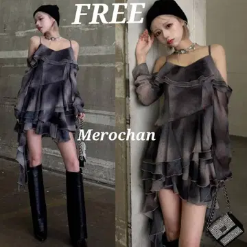 새상품 Darich 이레헴 타이다이 프릴 미니 원피스 F