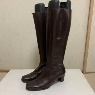 리걸 다크 브라운 가죽 롱 부츠