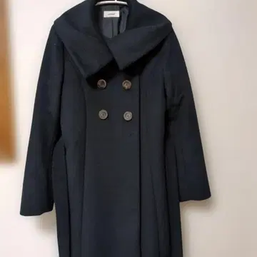 actuel 더블 브레스트 피 코트 네이비