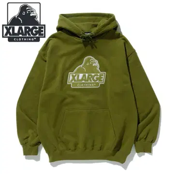 [ 완판템 ] XLARGE 올리브 후드 부착 후드티