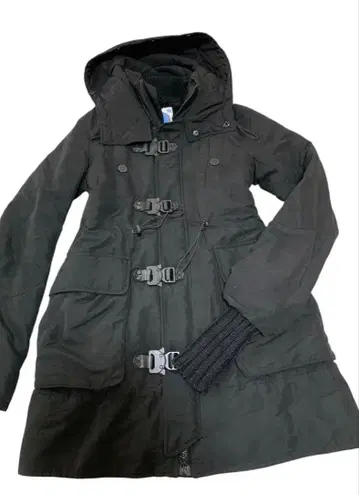 SLY 블랙 모즈 코트 다운 y2k 헤이세이 갸루