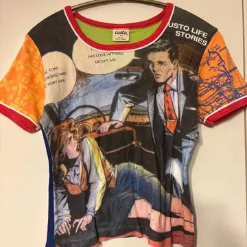 custo 코믹풍 반팔 T셔츠 빈티지 레어