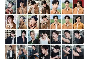 샤오잔 최신 광고 랄프 로렌 사진 A4 반짝이 카드 14장 세트