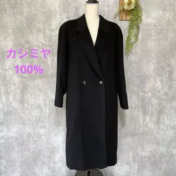 포멀 코트 캐시미어 100% 롱 코트 블랙 L 사이즈