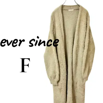 새상품급 eversince 니트 롱 가디건 베이지 모헤어 코트