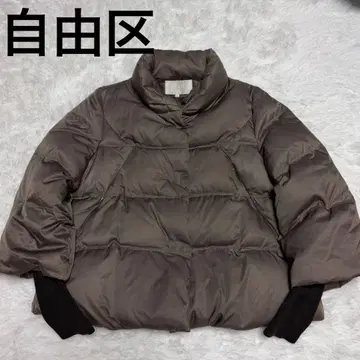 자유구 숏 기장 리브 니트 소매 다운 자켓 38