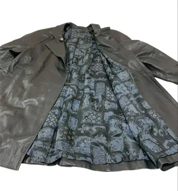 VeraPelle 가죽 코트 소프트 가죽 블랙 빈티지 이탈리아제