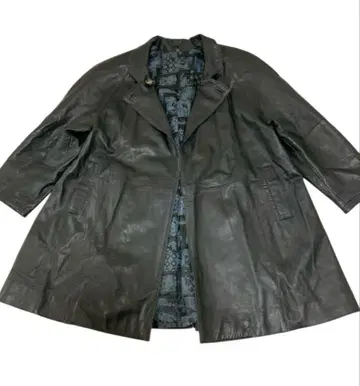 VeraPelle 가죽 코트 소프트 가죽 블랙 빈티지 이탈리아제