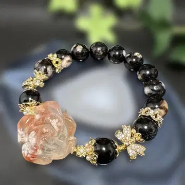 [손 조각] 벚꽃 마노 장미 야벚꽃 마노 팔찌