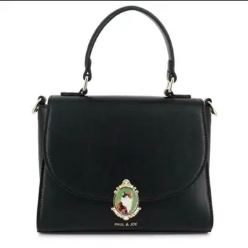 PAUL&JOE 핸드백 캣 브로치 블랙 고양이 숄더백