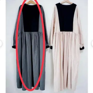 니코메이크 투톤 드레스 가슴 절개 원피스 그레이