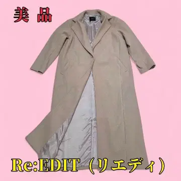Re:EDIT 베이지 노카라 롱 코트