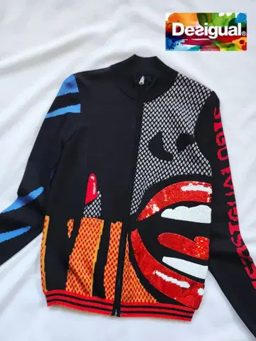 새상품급 데시구알 스팽글 라이트 게이지 자켓 NY