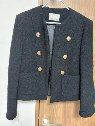 VOICE OF VOICES 블랙 트위드 자켓