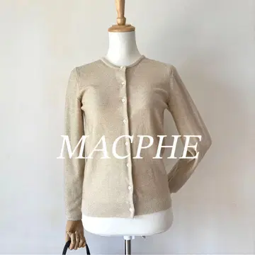 [ 새상품급 ] 맥피 MACPHEE 골드 라메 믹스 긴팔 가디건 울 혼방